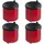 Proregal SparSet 4x Runder feuerlöschender Wandaschenbecher 2 Liter HxØ 16x16cm | Metal Rot mit schwarzem Decker