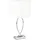 Relaxdays Tischlampe silber, Lampenschirm Gestell, Nachttischlampe Metall, Schirm rund, Eisen, HBT: 51x28x28 cm, weiß