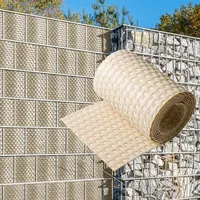 nyvi Polyrattan Sichtschutzstreifen Privafence 255 x 19 cm - Sichtschutz für Doppelstabmatten Zaun Farbe:Beige;Anzahl:10