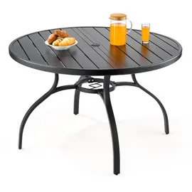 Vevor Gartentisch Ø 120 x 72,5 cm Schwarz