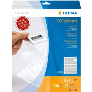 Herma Fotosichthüllen Fotophan 5x5 cm glasklar glatt, 100 St.