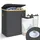 VOUNOT Wäschekorb mit Deckel 145L, Faltbarer Wäschesammler 2 Fächer & Wäschesäcke, Laundry Baskets Wäschebox Schmal, Grau