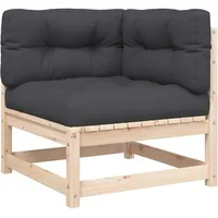 vidaXL Garten-Ecksofa mit Kissen Massivholz Kiefer