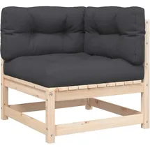 vidaXL Garten-Ecksofa mit Kissen Massivholz Kiefer