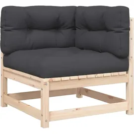 vidaXL Garten-Ecksofa mit Kissen Massivholz Kiefer