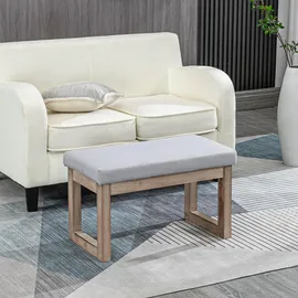 Homcom Fußbank Polsterhocker 68 x 42 x 38 cm Grau