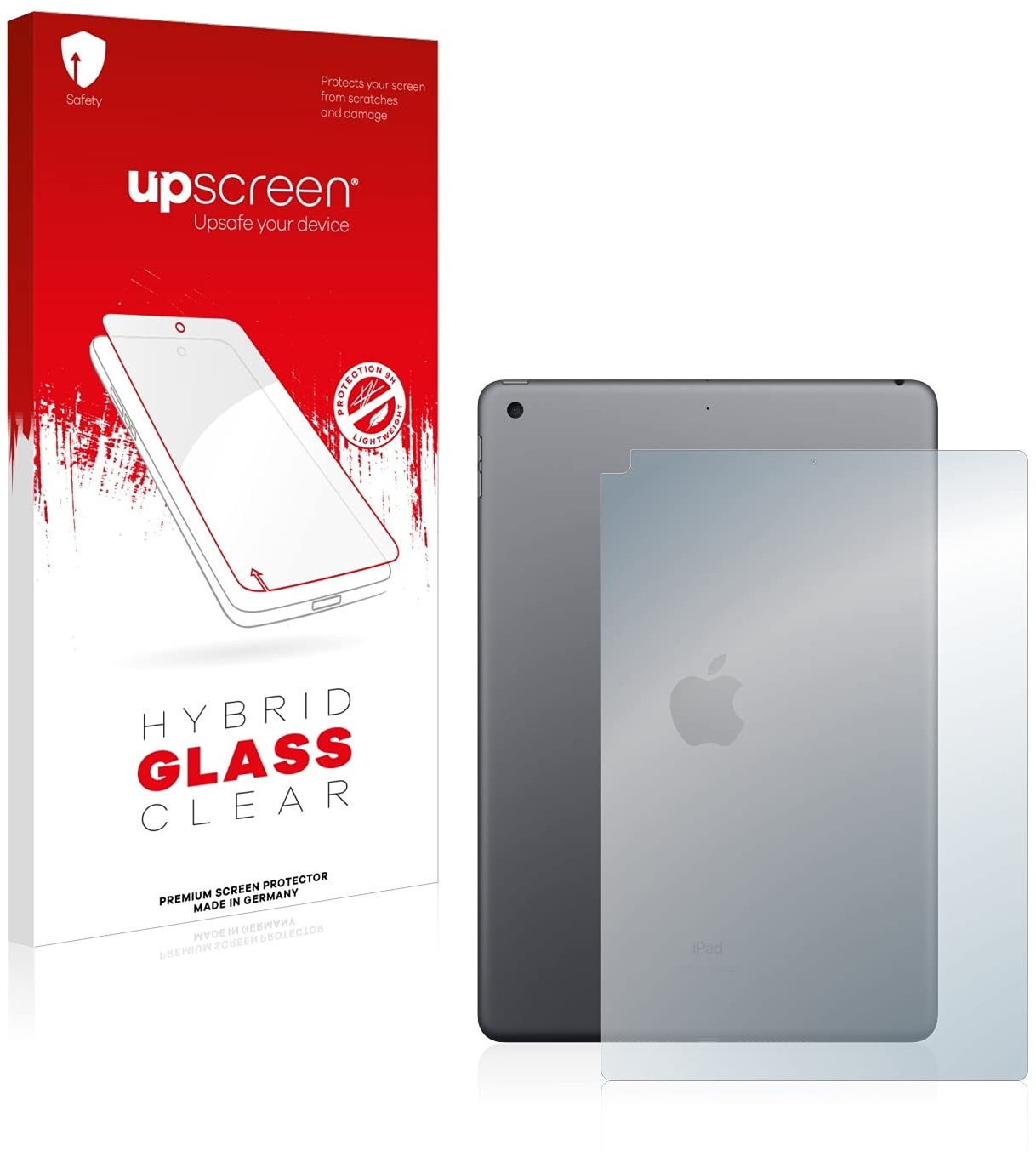 upscreen Panzerfolie Schutzfolie für Apple iPad 10.2" WiFi Cellular 2021 (Rückseite, 9 Gen.) - Schutz-Glas [Klar, Kratzfest, Anti-Fingerprint]