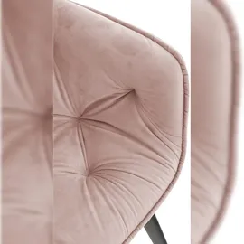 CLP 2er Set Stuhl Tanna Samt I Esszimmerstuhl Mit Armlehne I Gesteppter Polsterstuhl