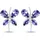 vira jewels Ohrstecker Vira Jewels Silber 925 rhodiniert Schmetterling-Motiv mit echtem Tansanit 1,16