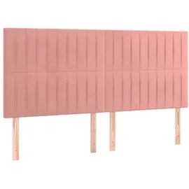 vidaXL Boxspringbett mit Matratze Rosa 160x200 cm Samt - Rosa