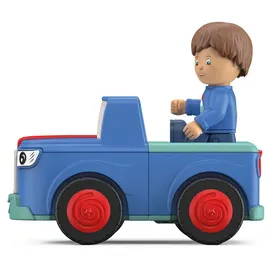 Siku 0103 - Toddys, Mio Mounty, Spielzeugauto mit Rückziehmotor und Spielfigur, blau/türkis