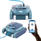 Arebos Automatischer Poolroboter | Poolrunner für Pools bis max. 100 m3 | Poolsauger Poolreiniger für Wand, Boden und Wasserlinie mit APP-Steuerung | 3 Reinigungsmodi