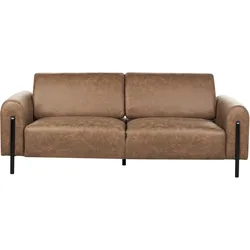 3-Sitzer Sofa Lederoptik braun ASKIM