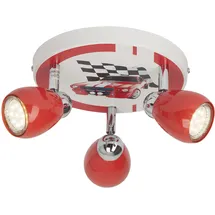 Brilliant LED Spotrondell 3flg rot/weiß-schwarz 3x LED-PAR51, GU10, 3W LED-Reflektorlampen inklusive, (250lm, 3000K) schwenkbar