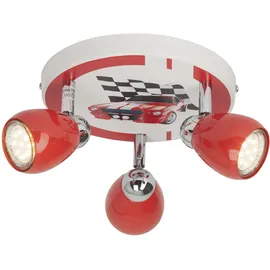 Brilliant LED Spotrondell 3flg rot/weiß-schwarz 3x LED-PAR51, GU10, 3W LED-Reflektorlampen inklusive, (250lm, 3000K) schwenkbar