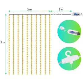 ideoon lights Lichtervorhang LED 3x3 m warmweiß