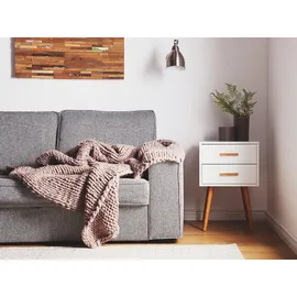 Beliani Nachttisch Alabama 40 x 40 x 61 cm Weiß/Braun
