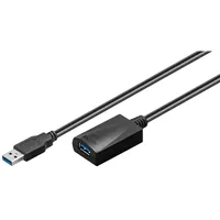 goobay Aktives USB 3.0 Verlängerungskabel, Schwarz,