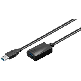 goobay Aktives USB 3.0 Verlängerungskabel, Schwarz,