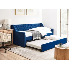 Beliani Ausziehbett MONTARGIS 90 x 200 cm marineblau