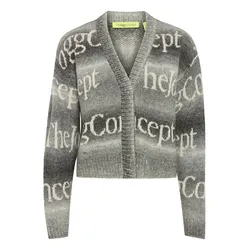 Strickjacke THEJOGGCONCEPT "Strickjacke JCOBI CARDIGAN -", Damen, Gr. XXL, grau (ebony mix), Obermaterial: 89% Polyacryl PAN. 11% Wolle WO., Basic, normal, Strickjacken