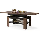 designimpex Couchtisch Design Rio stufenlos höhenverstellbar 55 - 67cm ausziehbar 130 - 170cm braun|schwarz