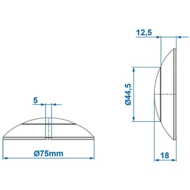 PRO PLUS 12 Leds Ø75x18mm grau