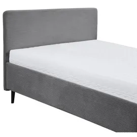 MID.YOU Polsterbett, Dunkelgrau, Textil, 140x200 cm, gepolstertes Kopfteil, Schlafzimmer, Betten, Polsterbetten