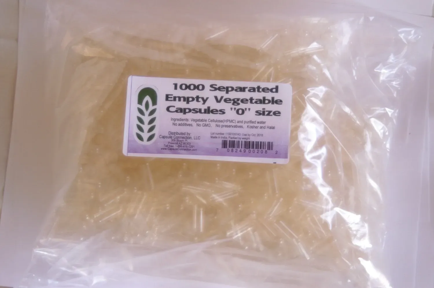 Leerkapseln Größe 0 (separiert, vegetarisch) (1000 Stück) - PG-Naturpharma