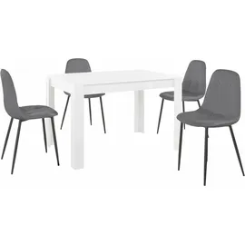 OTTO home INOSIGN Essgruppe, (Set, 5-tlg), mit Esstisch 120 cm breit( Weiß/Grau)