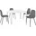OTTO home INOSIGN Essgruppe, (Set, 5-tlg), mit Esstisch 120 cm breit( Weiß/Grau)