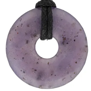 Lepidolith Donut | 30 mm Anhänger + Baumwollband