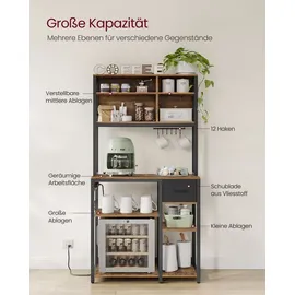 VASAGLE Küchenregal 80 x 40 x 180,4 cm Braun