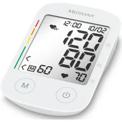 Oberarm-Blutdruckmessgerät MEDISANA "BU 535 Voice", weiß, BlutdruckmessgeräteB:9,5cm H:15cm T:4,1cm, Sprachausgabe, unregelmäßige Herzschlaganzeige, Je 120 Speicherplätze, B:9,5cm H:15cm T:4,1cm