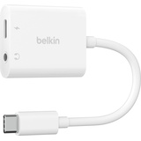 Belkin RockStar Adapter (3.5mm Buchse, USB Typ C), Mobilgerät Adapter, Weiss