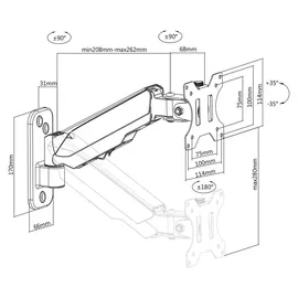 Digitus Universal Single Monitorhalter mit Gasdruckfeder Schwarz