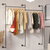Loft Kleiderstange Industrial Garderobe für begehbar Kleiderschrank Wandmontage