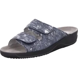 ROHDE Damen Pantolette aus Leder mit zartem Metallic-Schimmer Soltau-40 1958, Größe:38 EU, Farbe:Blau - 38
