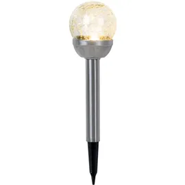 Expo Börse Außenleuchte Edelstahl Glaskugel H 34,5 cm 4er Set silber