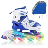 JIFAR Inliner Für Kinder Verstellbare Inline Skates mit Beleuchteten Rädern Rollschuhe Outdoor Inline Skates für Kinder Mädchen Jungen Inline Skates für Kinder Größenverstellbar von 31 bis 34