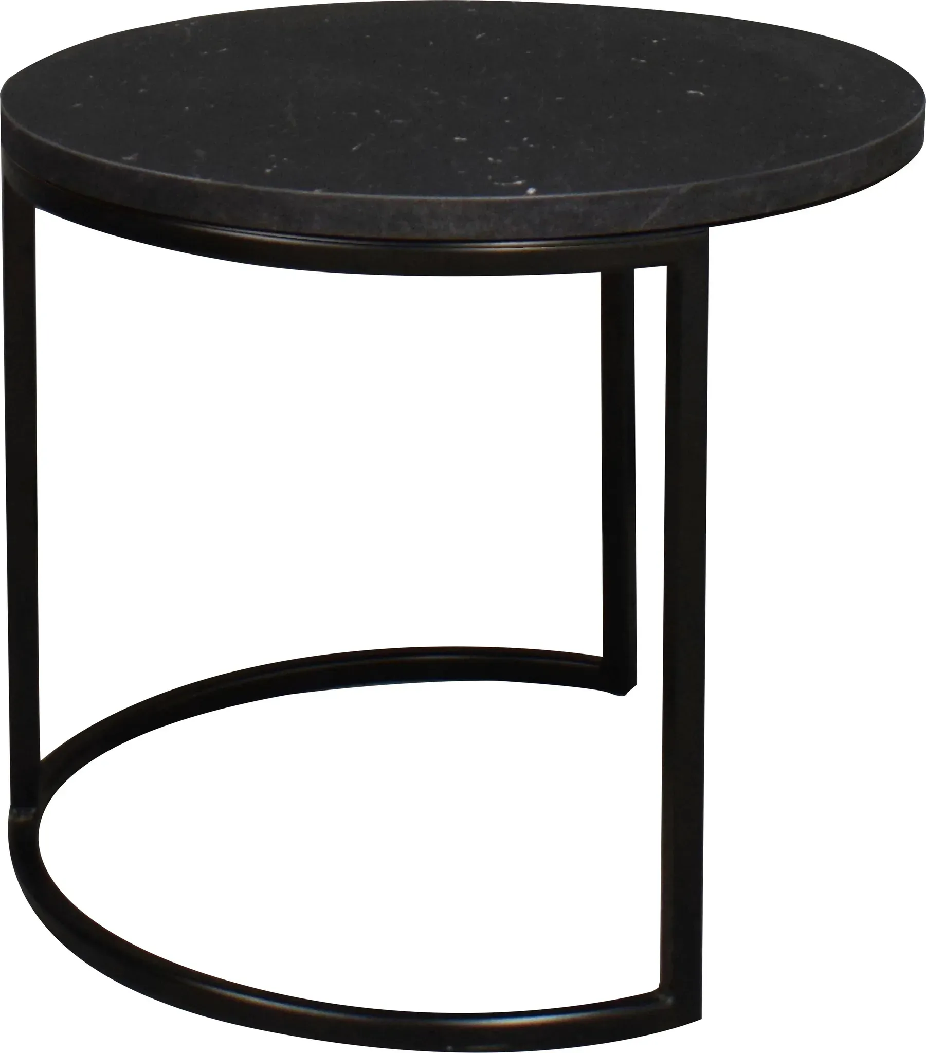 Couchtisch MÄUSBACHER "Couchtisch rund", ker opt schw, schwarz, keramik optik schwarz, H:50,5cm, Tische, Couchtisch rund Durchmesser 60cm, Metallgestell