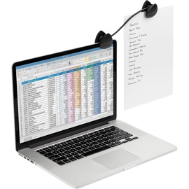 Kensington FlexClip-Konzepthalter mit flexiblem Hals für eine optimale Dokumentausrichtung, Zur Befestigung an Laptops, Ultrabooks, Notebooks oder Monitoren, 62081