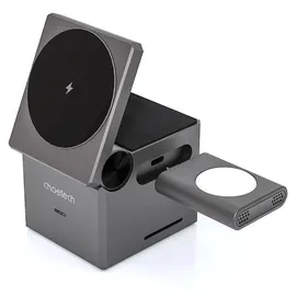 CHOETECH T632-F 3-in-1 15W induktives Ladegerät (schwarz)