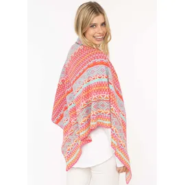Zwillingsherz Dreieckstuch "Maralda", Damen, türkis orange pink, Strick, Materialmix, gemustert, mehrfarbig, Modetücher, farbenfrohes Muster, wärmend, Strick