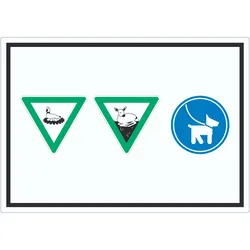 Brut- und Setzzeit Hund anleinen Symbol Aufkleber A3 (297x420mm)