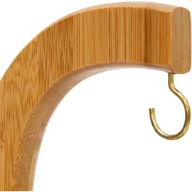 Relaxdays Bananenhalter Sheldon, Hxbxt:28,5x16x16cm, dekorativer Bambusständer für Obst, natur