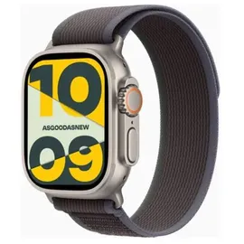 Apple Watch Ultra 2 GPS + Cellular 49 mm Titangehäuse natur, Trail Loop blau/schwarz M/L