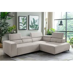 Ecksofa EXXPO - SOFA FASHION "VITTORIO", beige, B:308cm H:73cm T:203cm, Sofas, inkl. Kopfteil- und Sitztiefenverstellung, wahlweise mit Bettfunktion