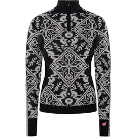 KARI TRAA Damen Saga Half Zip Longsleeve (Größe S, schwarz)