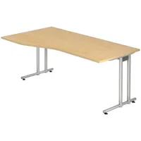 Bümö Schreibtisch Ahorn, Nachbildung,Ahorn, L-Form, 180x72x100 cm, FSC Mix,